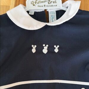 Feltman Bros Navy Blue Embroidered Kids Bodysuit